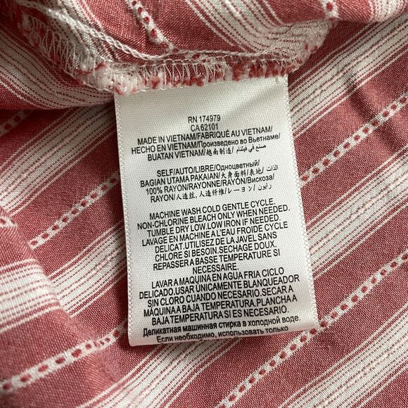 BCBGeneration Blouse Shirt womens Small Red White Striped Rayon Boho Casual Top - Picture 5 of 9